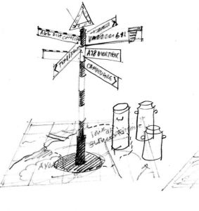  Exhibition designers' sketch: Signposting our local heritage.