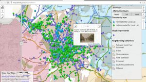 A mass of diamonds shows the records mapped onto KYP Bristol's Community Layer.