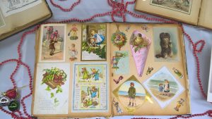 Festive display of Christmas Cards from the collections at Bath Central Library.